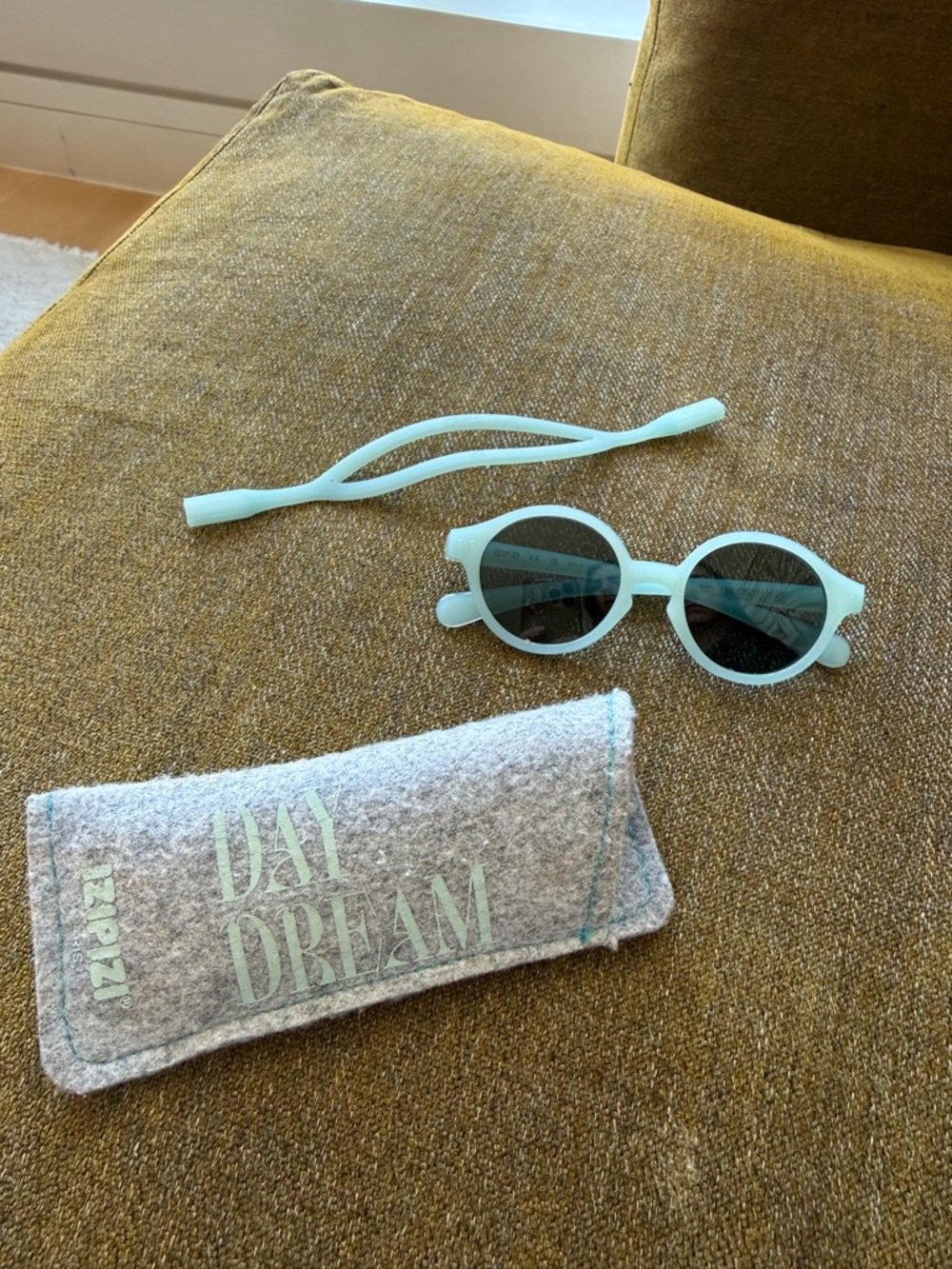 Baby Blue IZIPIZI Round Sunglasses with Matching Case and Strap